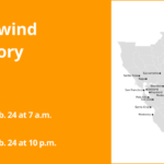 Lake Wind Advisory für den Greater Lake Tahoe -Gebiet für Montag