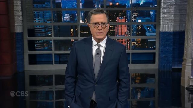 The Late Night "Plut Down, während Stephen Colbert den Trump -Dekrete Damm | Video auflistet

