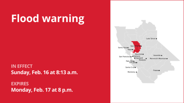 Update: Flutwarnung für die Grafschaften Solano und Yolo bis Montagabend

