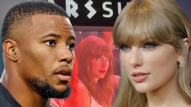 Saquon Barkley reißt die Fans für den Booing Taylor Swift im Super Bowl

