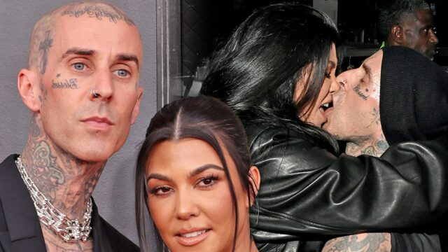 Kourtney Kardashian, Travis Barker Make Out bei Fanduel Super Bowl Bash

