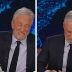 Jon Stewart schneidet die Hand und blutete während des Dogge -Rants in "Daily Show" blutig.