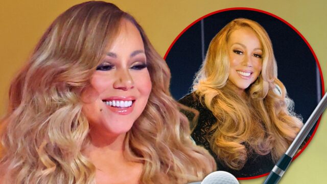 Mariah Carey trägt ein glühendes Mesh -Top, Leggings zum Top Golf in Las Vegas

