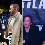 Ben Affleck reibt die Ellbogen mit Steph Curry bei Lakers Game, Kamala Harris sieht zu