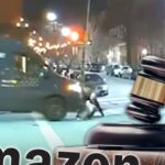 Frau, die von Amazon Delivery Truck identifiziert wird und wahrscheinlich Klage einreicht