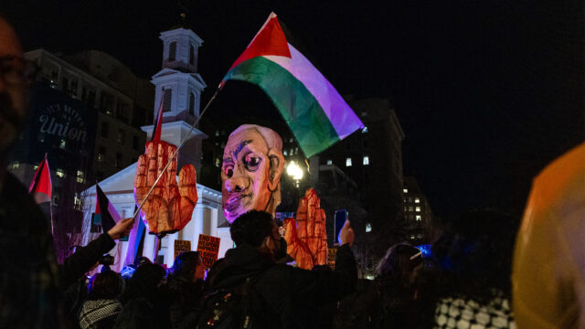 US -Demonstranten tobten während Netanyahu über Trumps Gaza -Plan von Netanyahu

