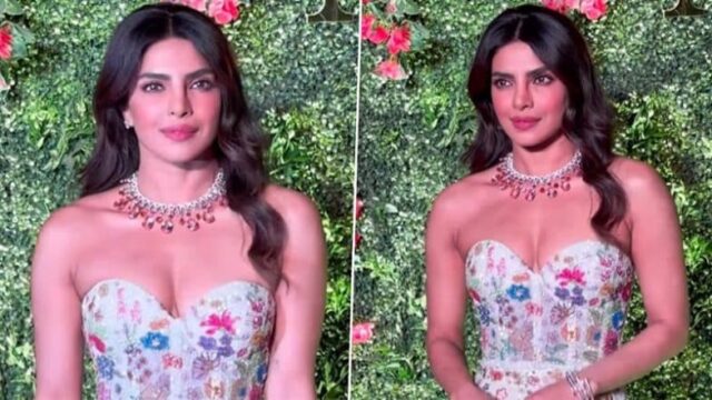 Priyanka Chopra blendet in mehrfarbig gestickten Outfit bei Bruder Siddharth Chopras Hochzeitsfeierlichkeiten (Video ansehen)

