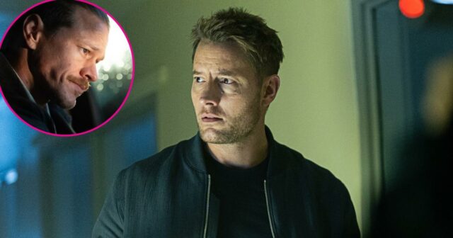 Justin Hartley löst eine weiße Walkiste mit Hilfe von Ryan Dorsey auf "Tracker"

