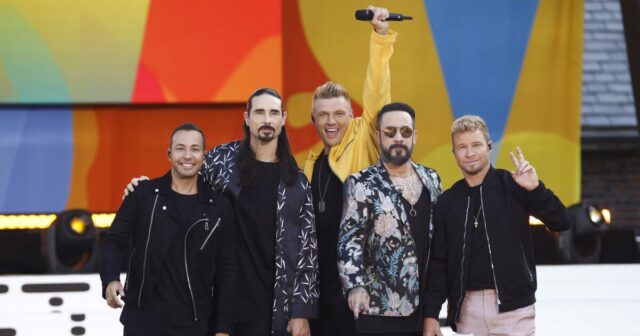 Backstreet Boys landet die Residenz in Las Vegas in die Sphäre. Backstreet ist der Rücken,

